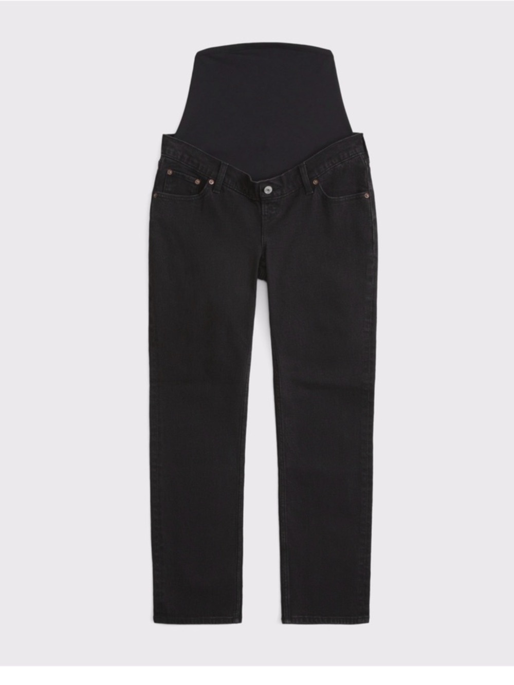 Abercrombie Maternity Straight-Leg Black Jeans with Stretch Waistband